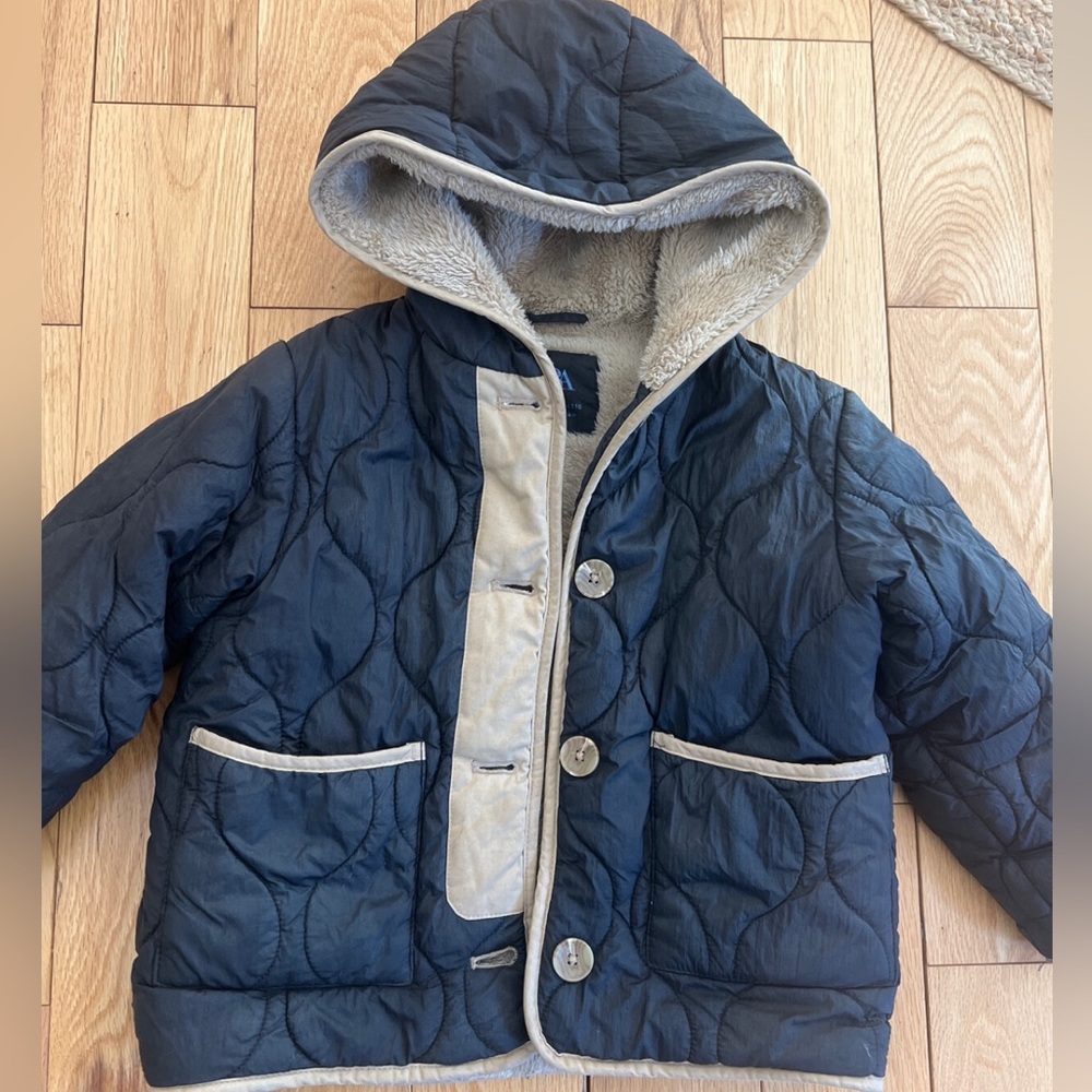 Kids Zara Quilted Jacket Black 4-5
